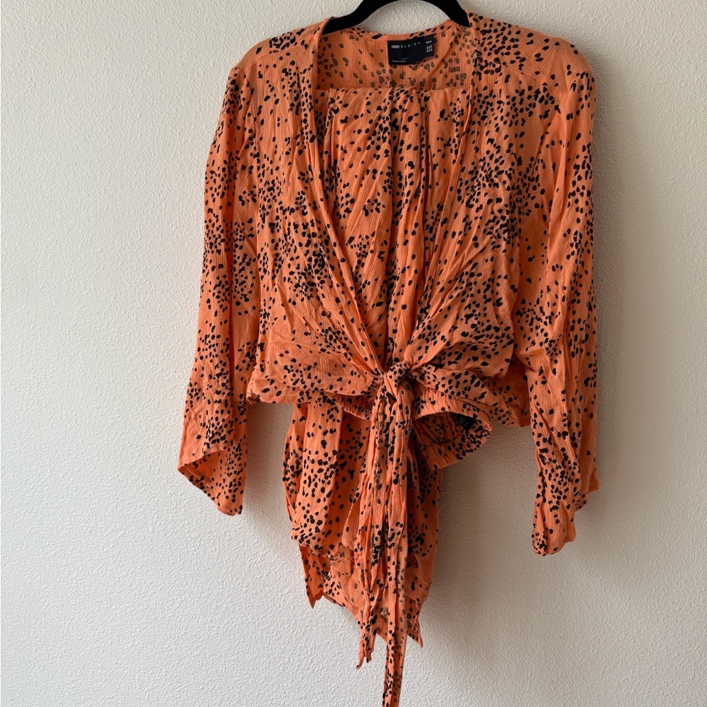 ASOS Curve Orange and Black Patterned Dress